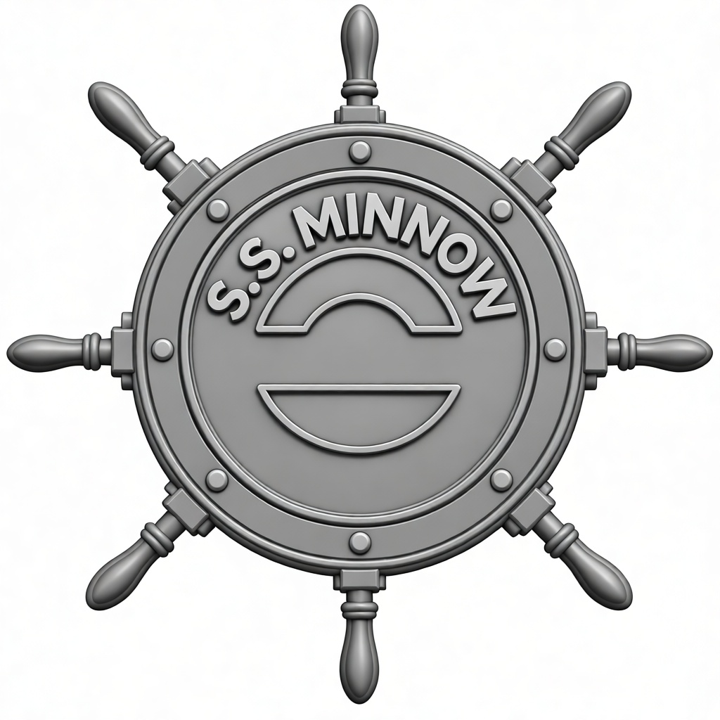 S.S. Minnow Ship Wheel free 3D printable STL