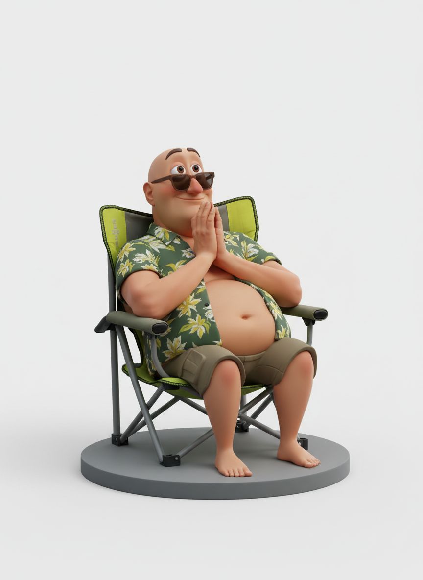 Relaxing Man Sitting free 3D printable STL