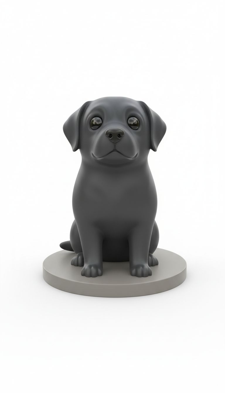 Sitting Labrador Figure free 3D printable STL
