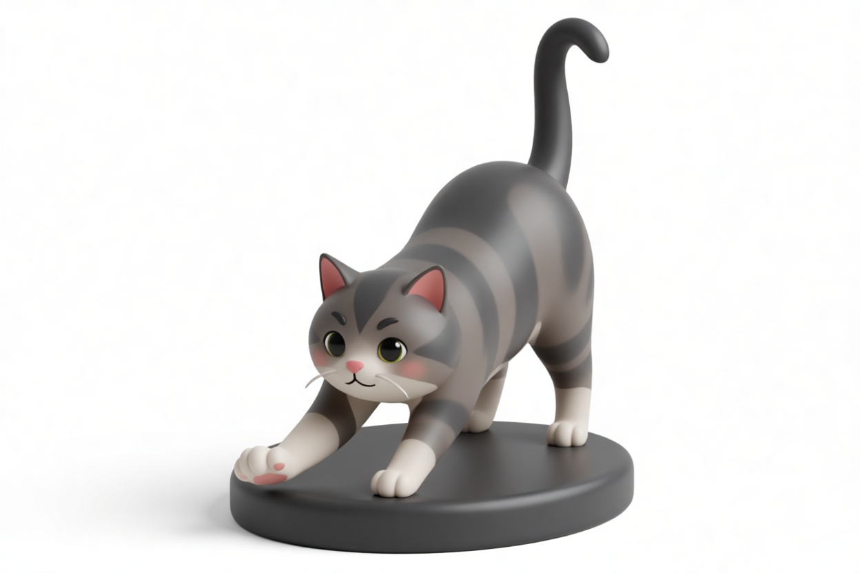 Tabby Cat Figurine free 3D printable STL