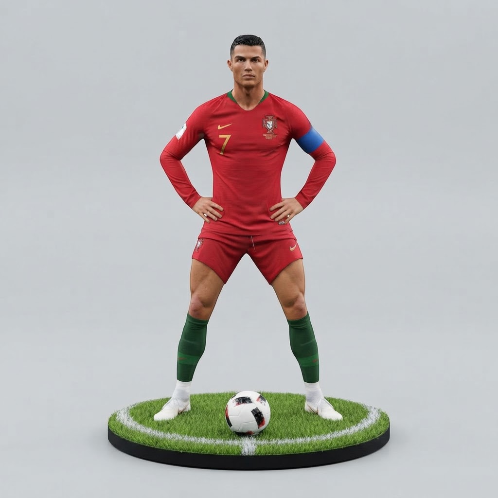 Cristiano Ronaldo Figurine free 3D printable STL