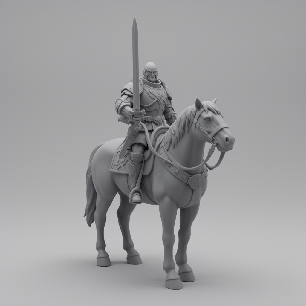 Mounted Swordfighter Figurine free 3D printable STL