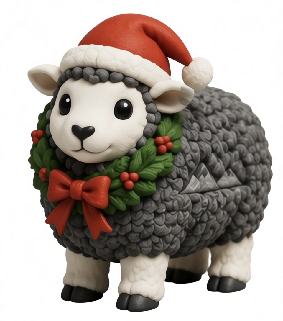Christmas Sheep Figurine free 3D printable STL