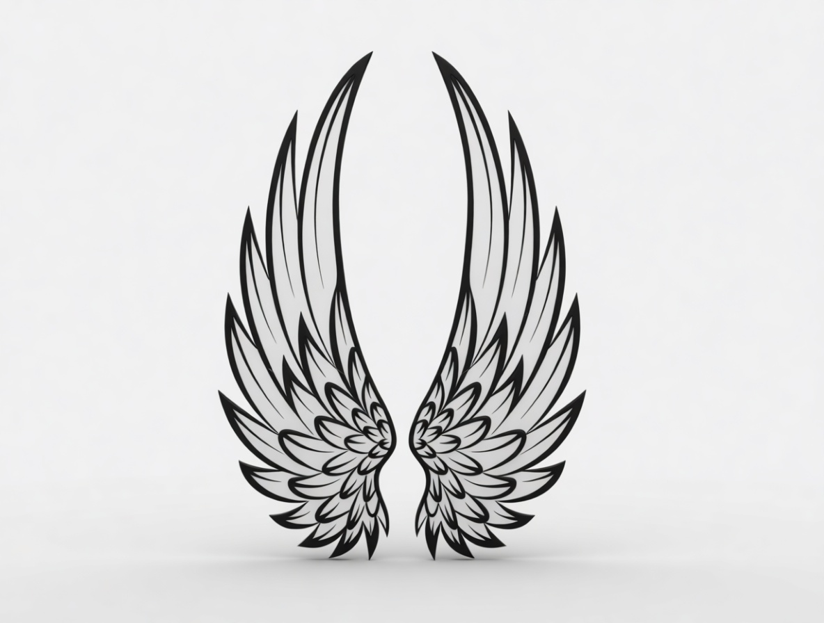 Stylized Angel Wings Sculpture free 3D printable STL