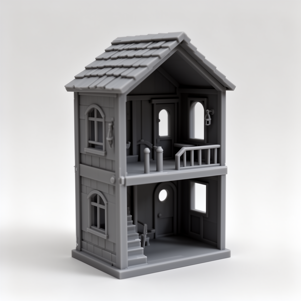 Two-Story Dollhouse Birdhouse free 3D printable STL