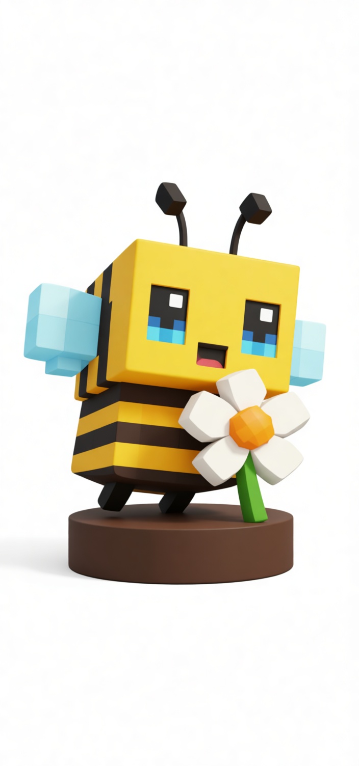 Minecraft Bee Figurine free 3D printable STL