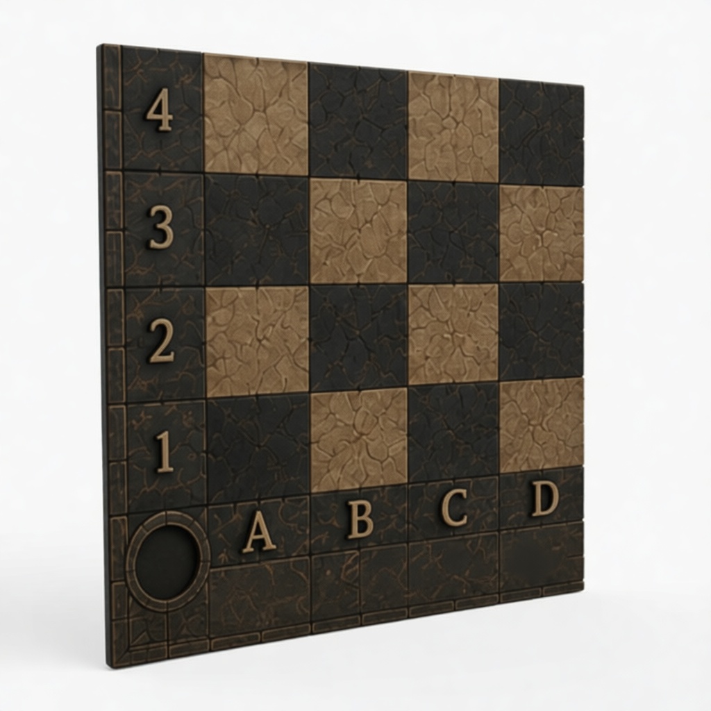 Mini 4x4 Chessboard Model free 3D printable STL
