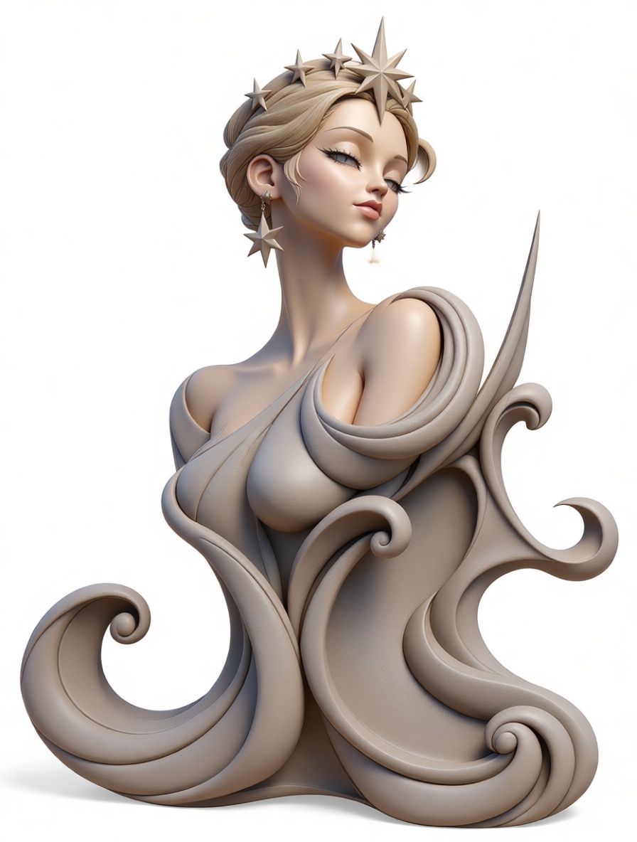 Star Goddess Bust free 3D printable STL