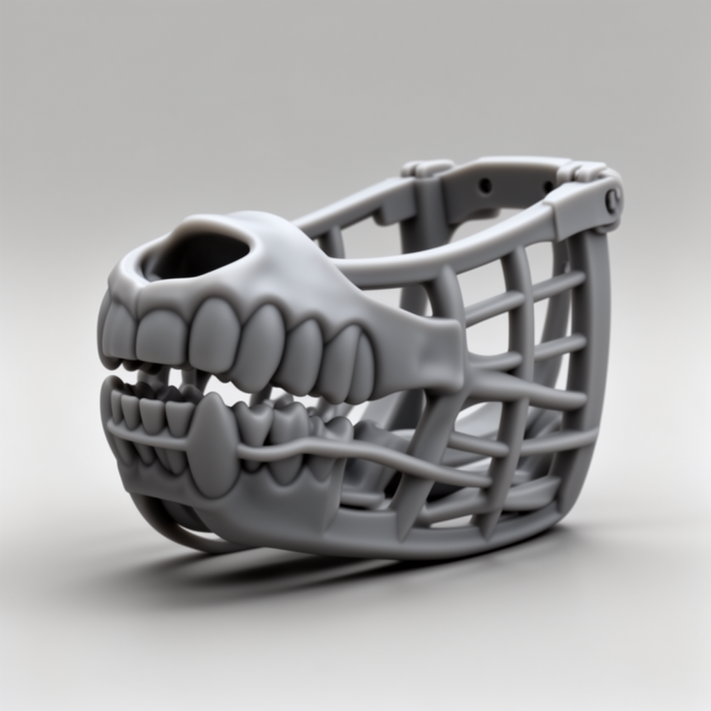 Dog Muzzle with Teeth free 3D printable STL