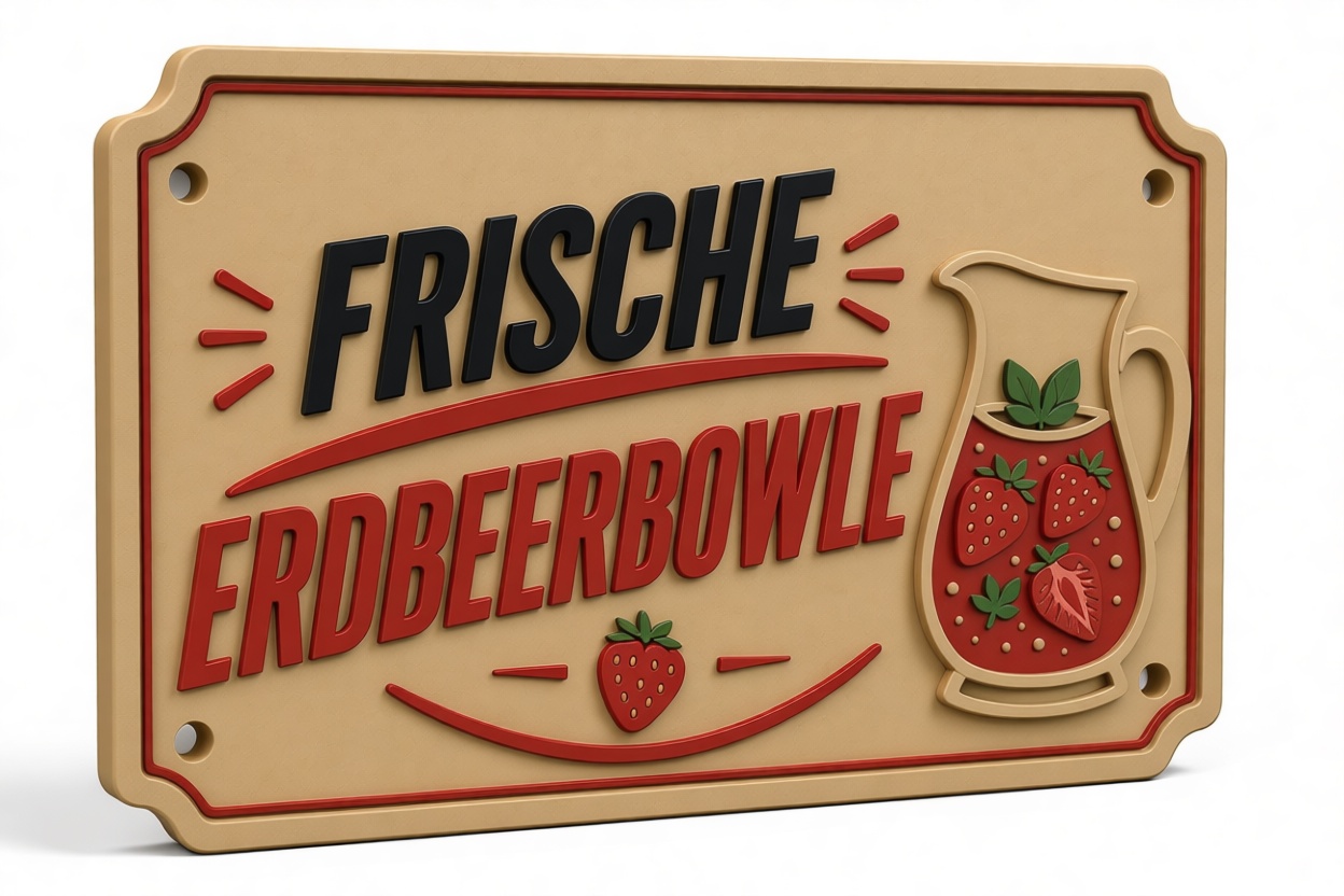 Strawberry Punch Sign free 3D printable STL