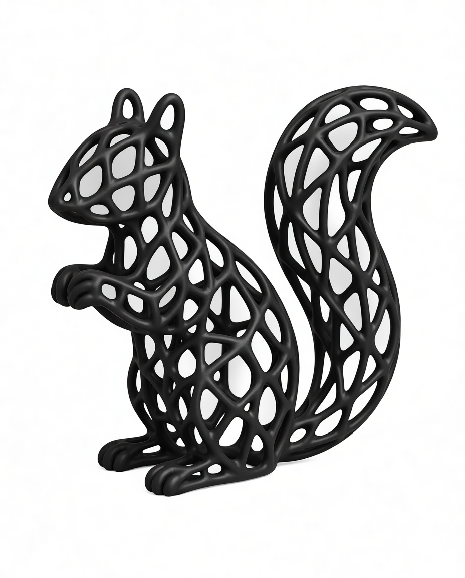 Squirrel Wireframe Sculpture free 3D printable STL