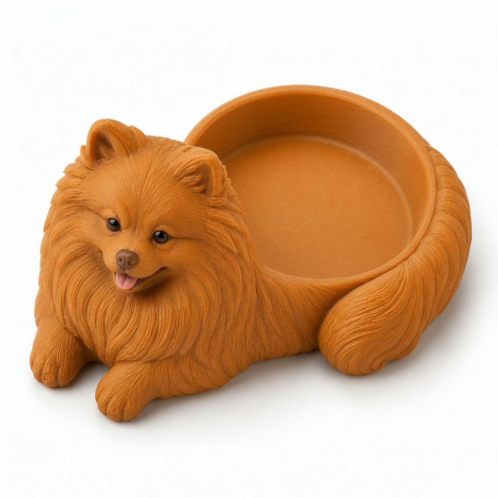 Pomeranian Dog Bowl free 3D printable STL