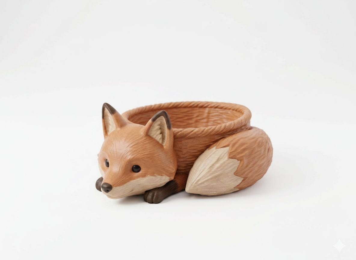 Fox Shaped Bowl free 3D printable STL