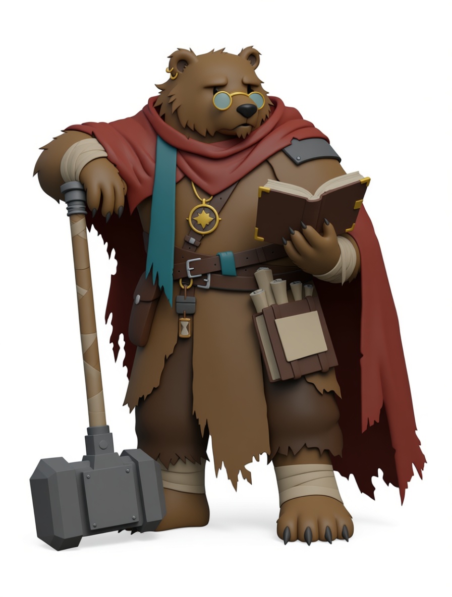 Bear Wizard Figurine free 3D printable STL