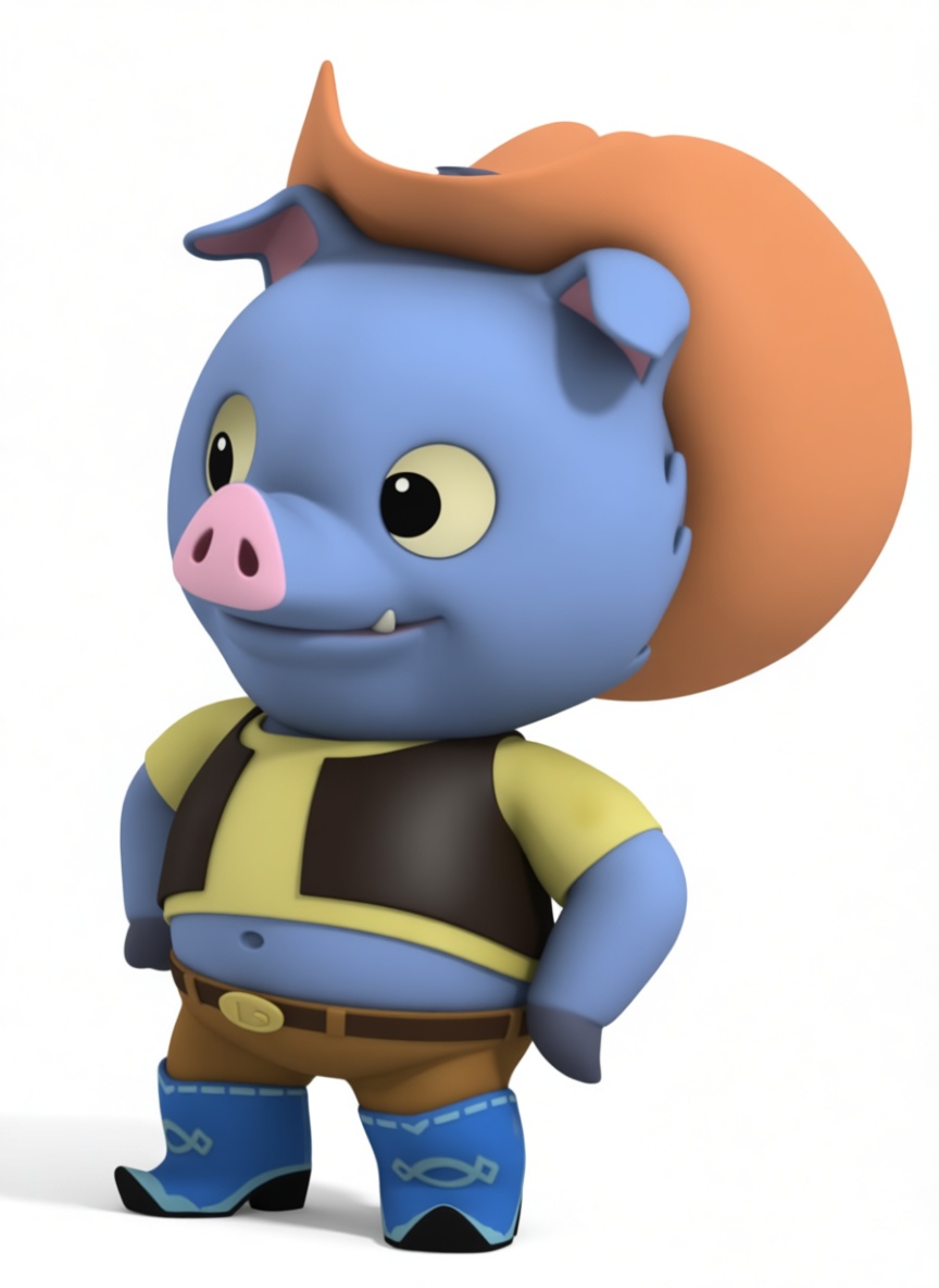Cowboy Pig Figurine free 3D printable STL