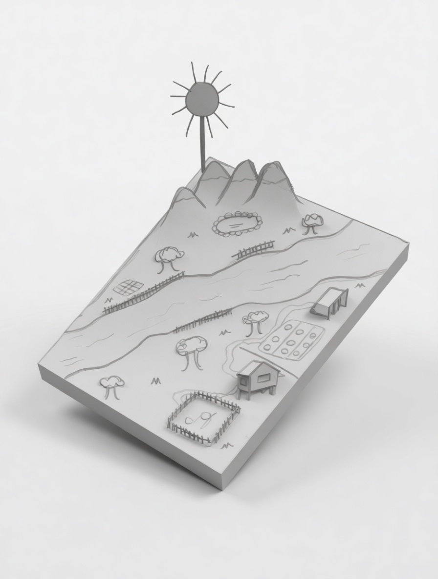 Simple Farm Landscape Model free 3D printable STL