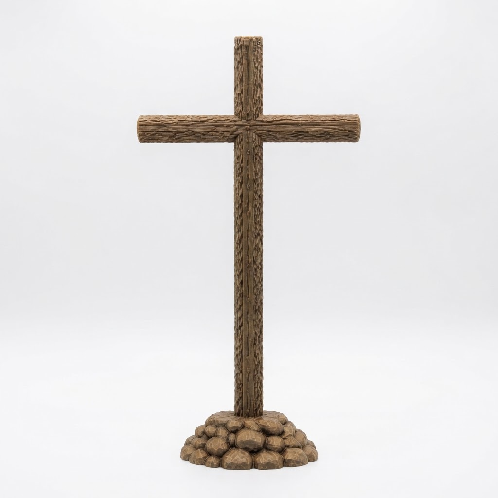 Wooden Cross Sculpture free 3D printable STL