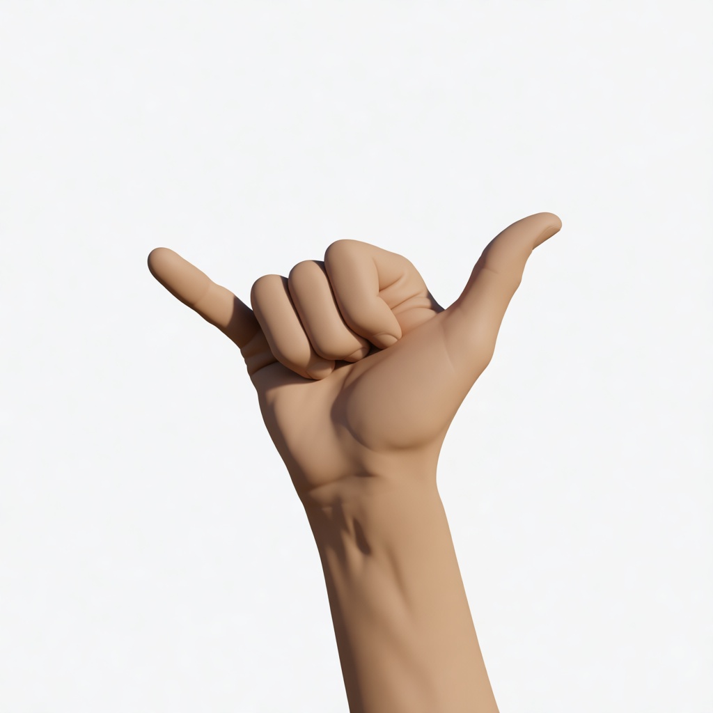 Shaka Hand Gesture Model free 3D printable STL