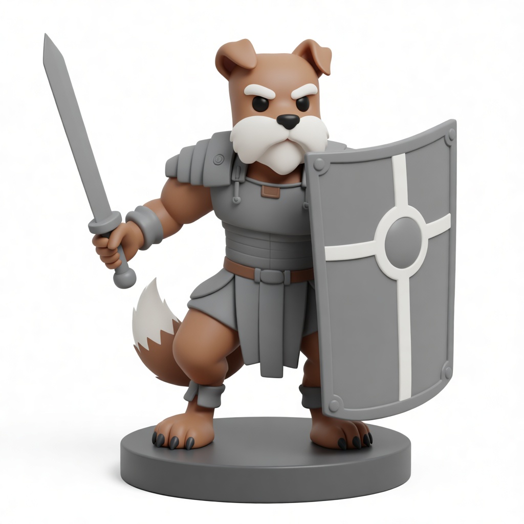 Armored Bulldog Warrior Figurine - Free 3D Printable STL File