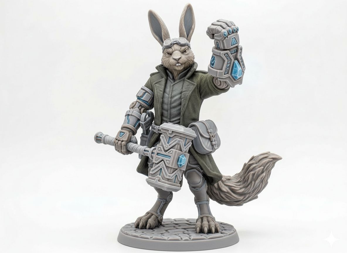 Cyberpunk Rabbit Figurine free 3D printable STL