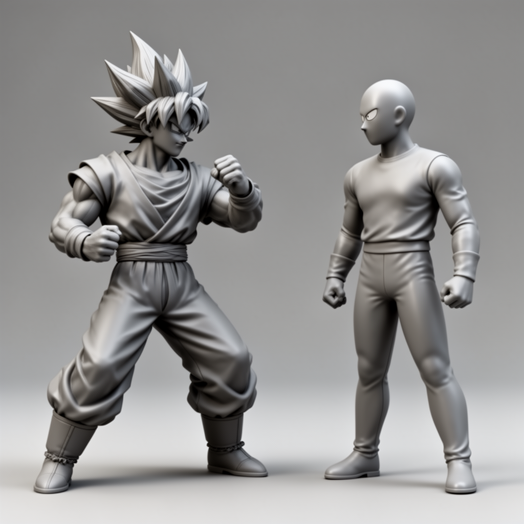 Goku Battle Stance Figurine free 3D printable STL