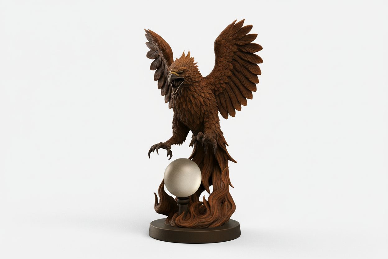 Majestic Phoenix Sculpture free 3D printable STL
