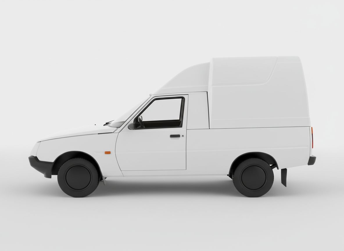 White Delivery Van free 3D printable STL