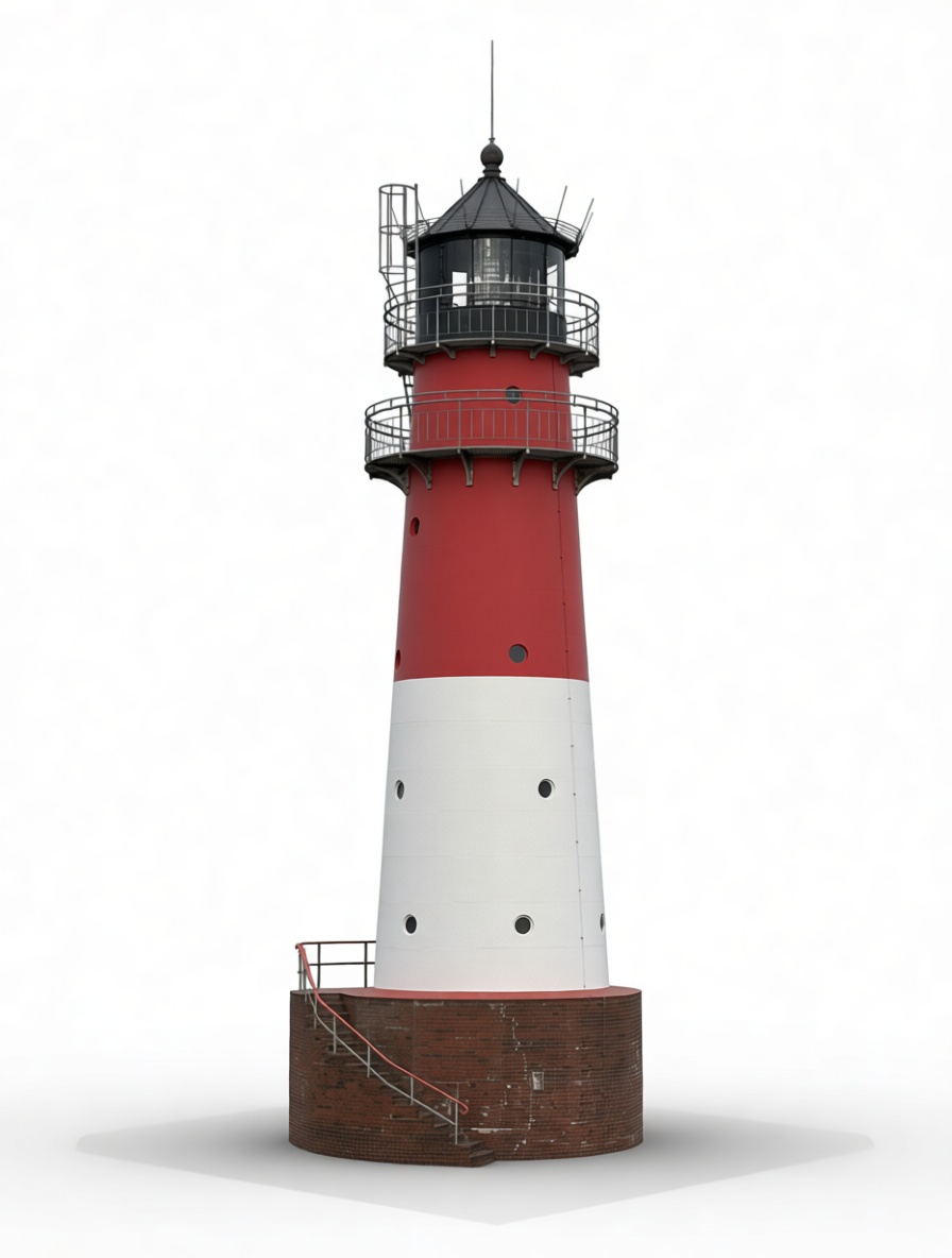 Classic Red and White Lighthouse Model free 3D printable STL