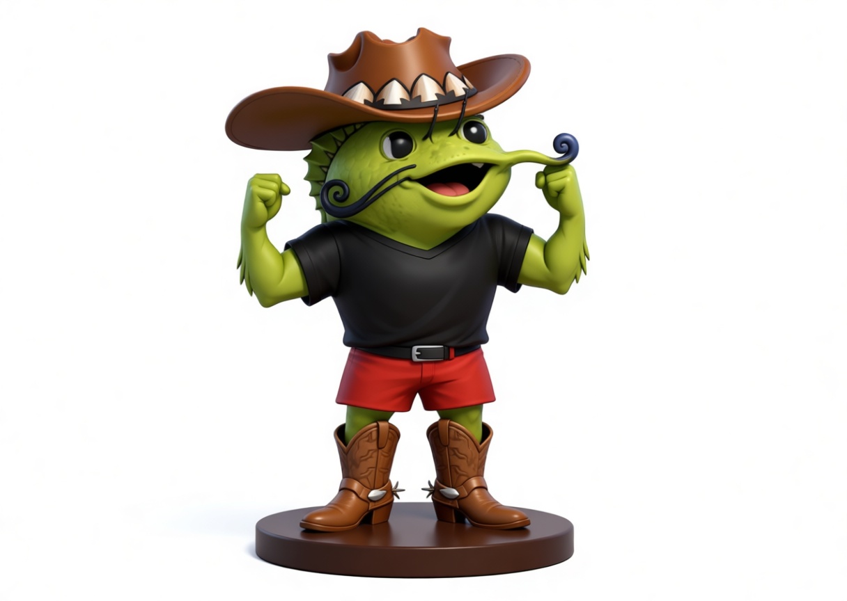 Chameleon Cowboy Figurine free 3D printable STL