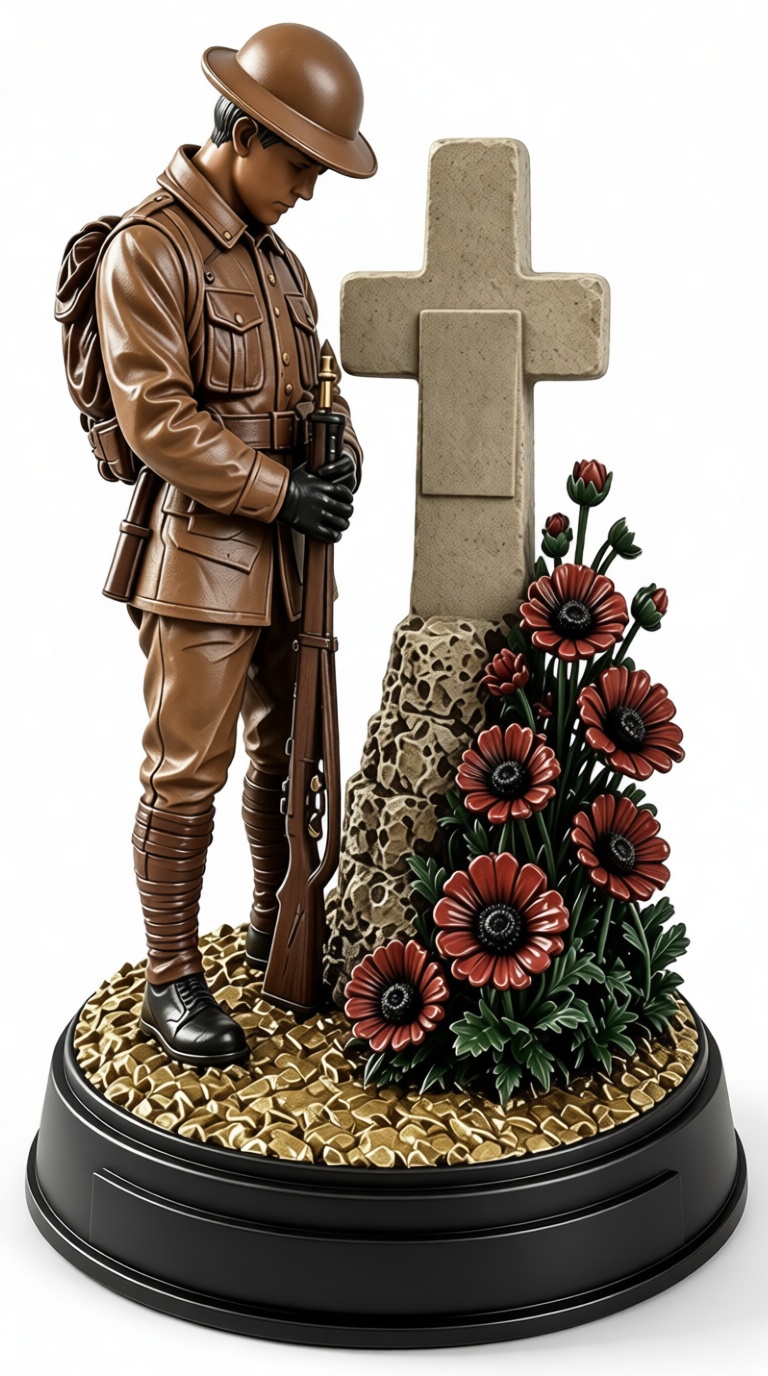 WWI Soldier Figurine with Grave free 3D printable STL