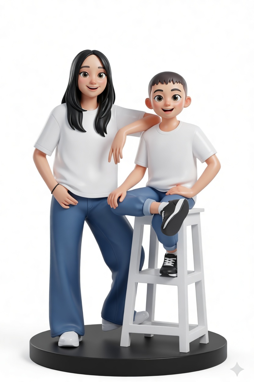 Siblings 3D Figurine free 3D printable STL