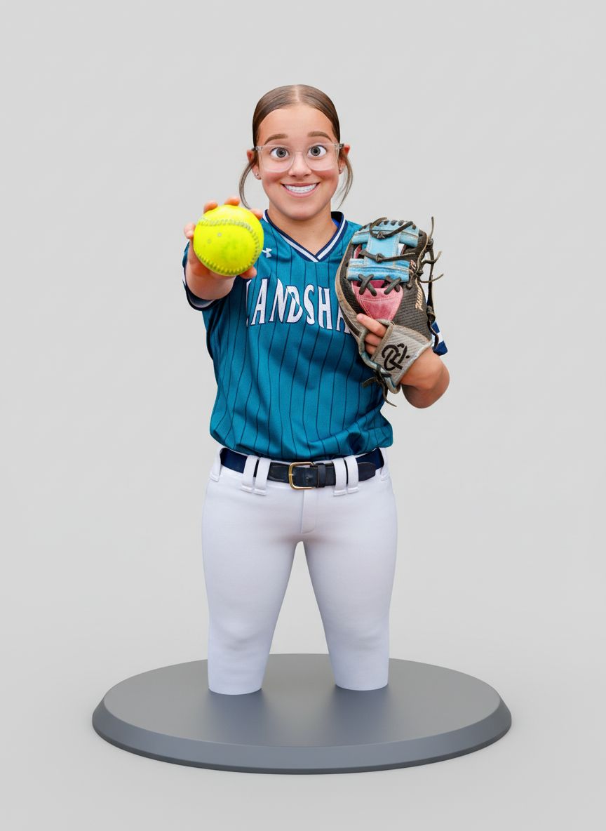 Softball Player Bust free 3D printable STL