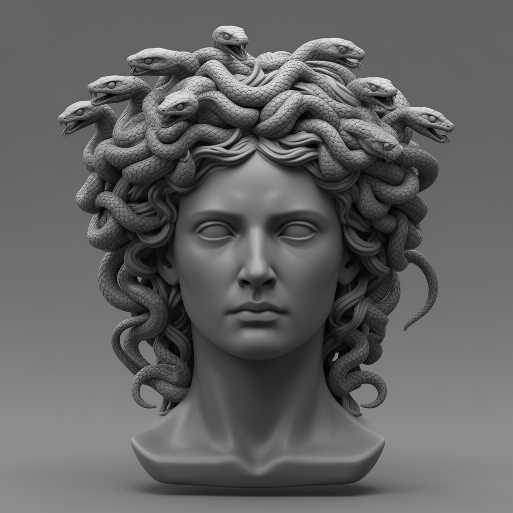 Medusa Mask Sculpture free 3D printable STL
