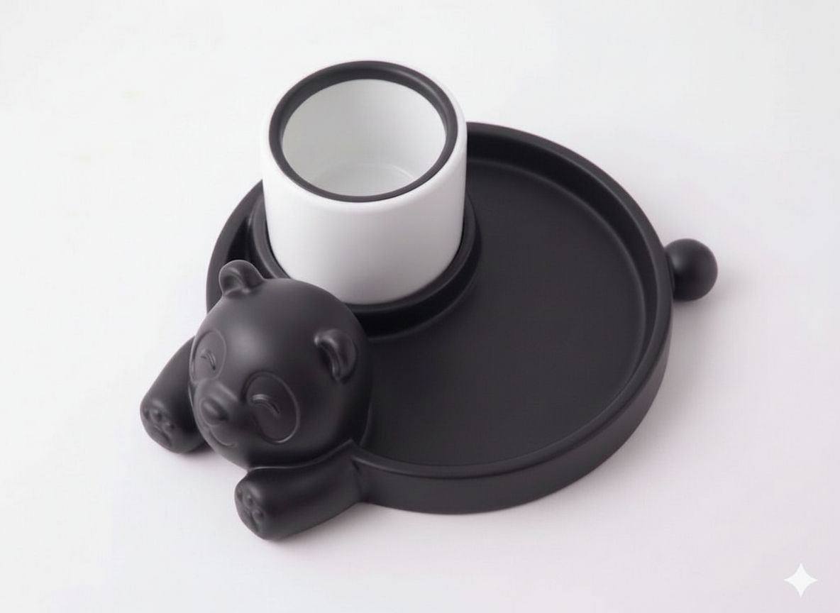 Panda Tray and Cup Set free 3D printable STL