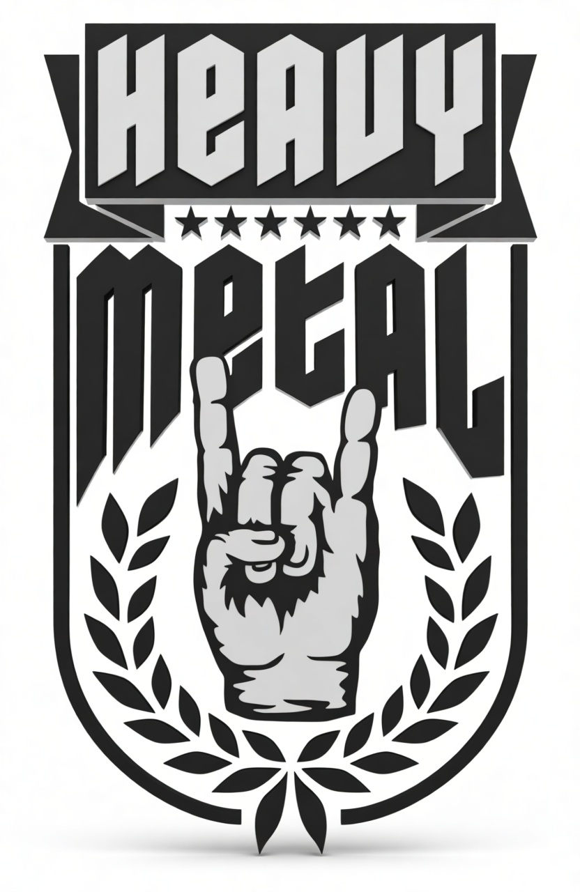 Heavy Metal Hand Emblem free 3D printable STL