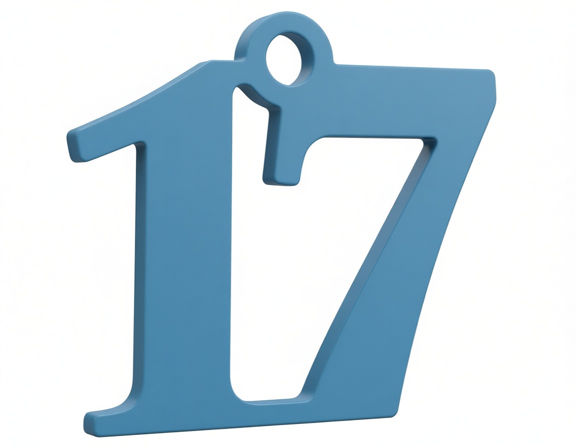 Number 17 Keychain free 3D printable STL
