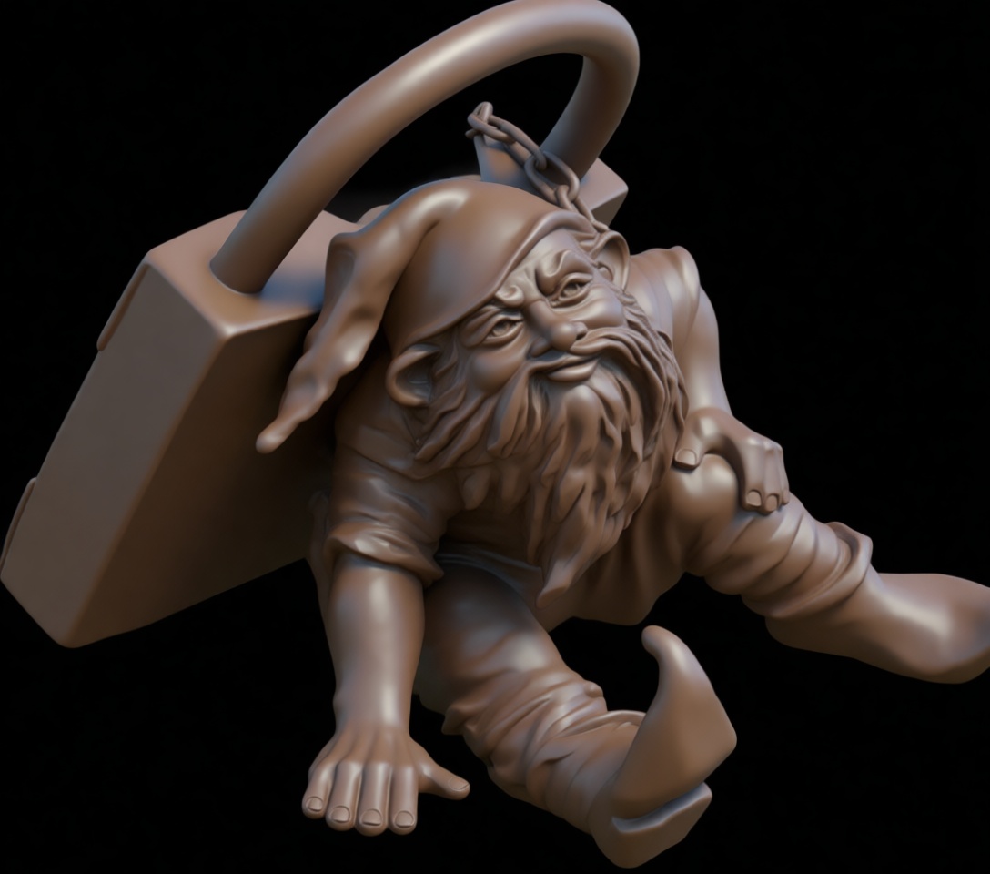 Gnome Keychain Figurine free 3D printable STL