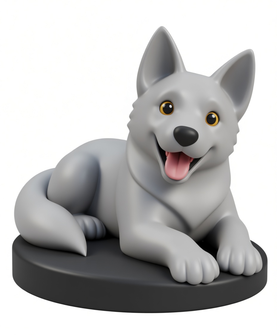 Happy Husky Figurine free 3D printable STL