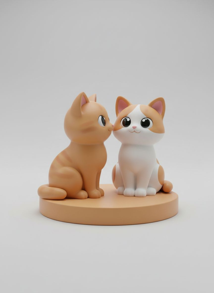 Cute Cartoon Cats free 3D printable STL