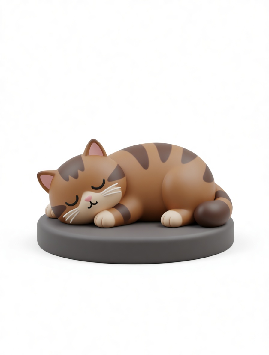 Sleeping Tabby Cat Figurine free 3D printable STL