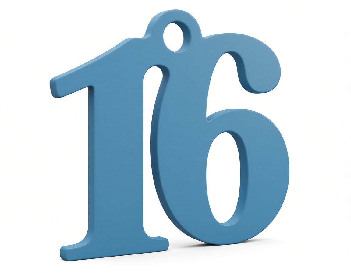 Number 16 Keychain free 3D printable STL