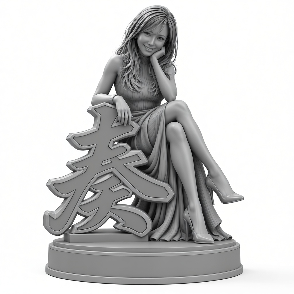 Woman Sitting Figurine free 3D printable STL
