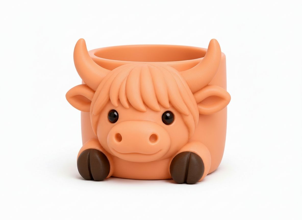 Highland Cow Planter free 3D printable STL