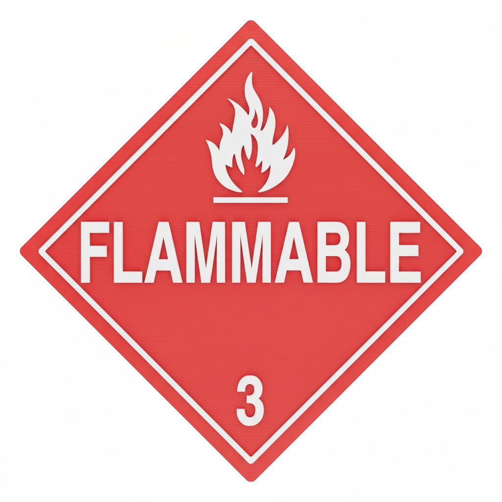 Flammable Warning Sign free 3D printable STL