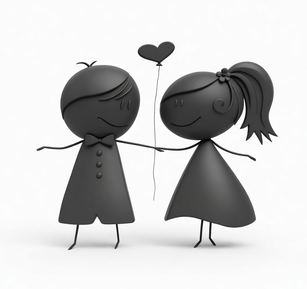 Stick Figure Couple Figurine free 3D printable STL