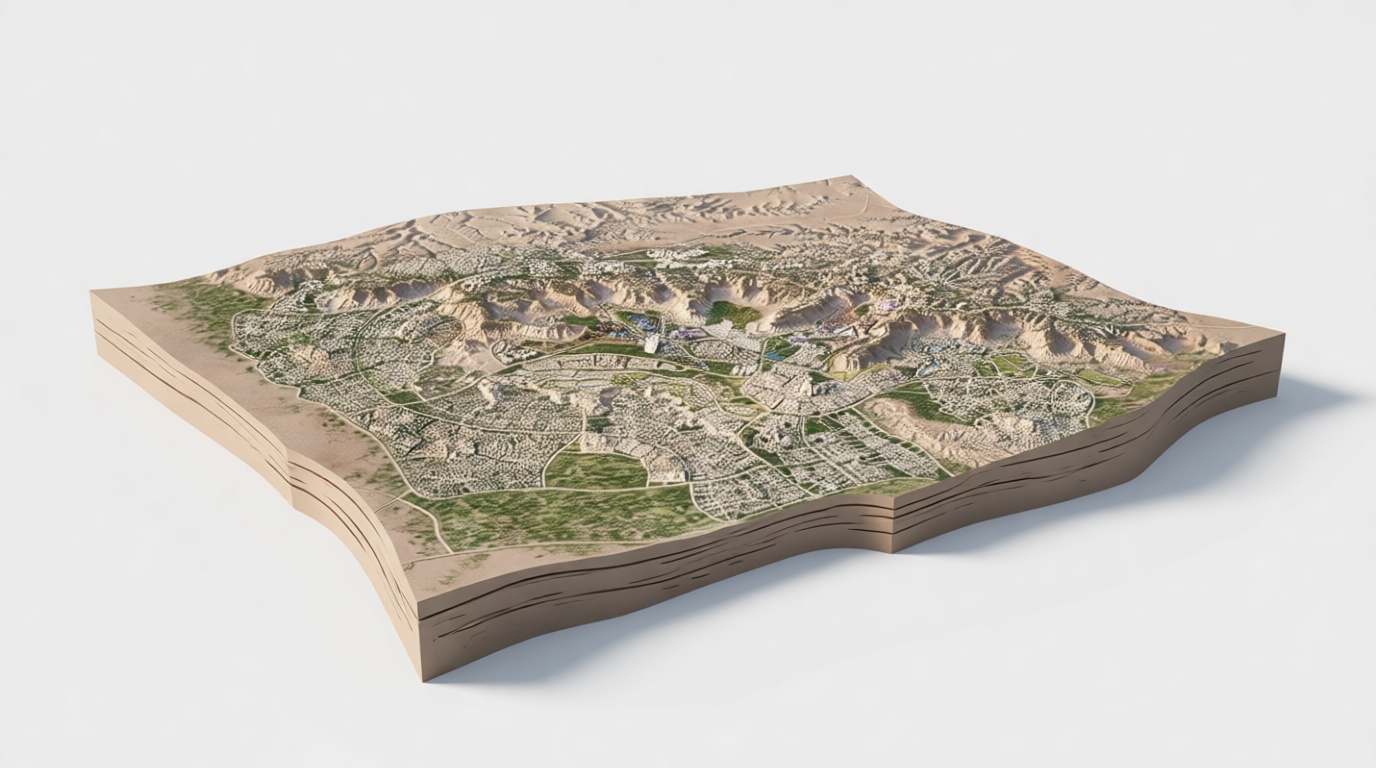 Los Angeles Topographic Model free 3D printable STL