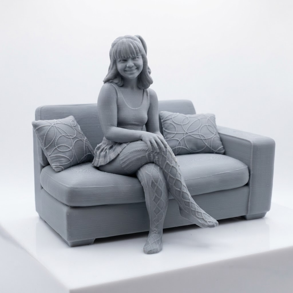 Seated Girl Figurine free 3D printable STL