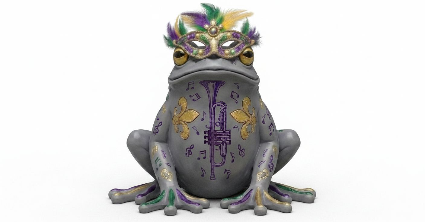 Mardi Gras Frog Figurine free 3D printable STL