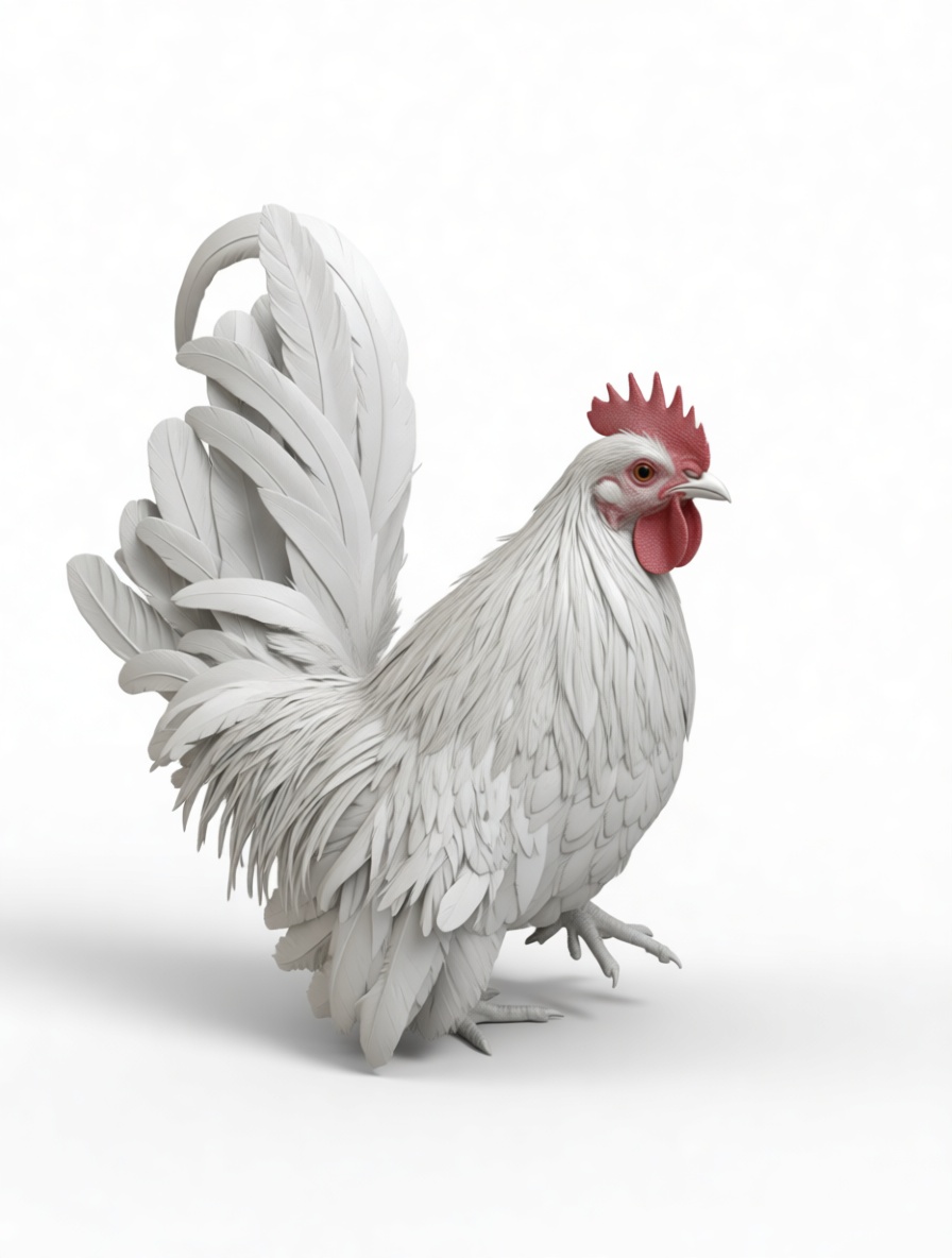 Sebright Bantam Rooster Figurine free 3D printable STL