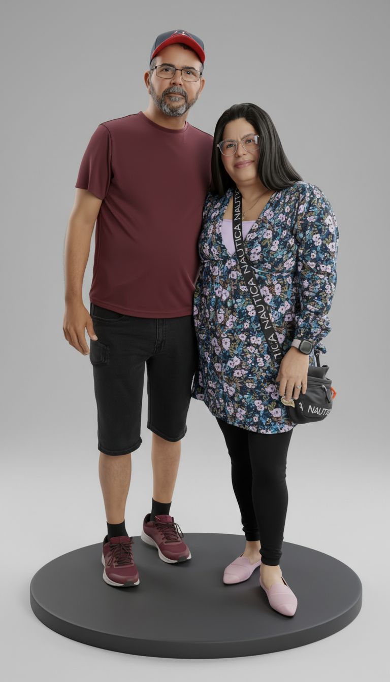 Couple Portrait Standing free 3D printable STL